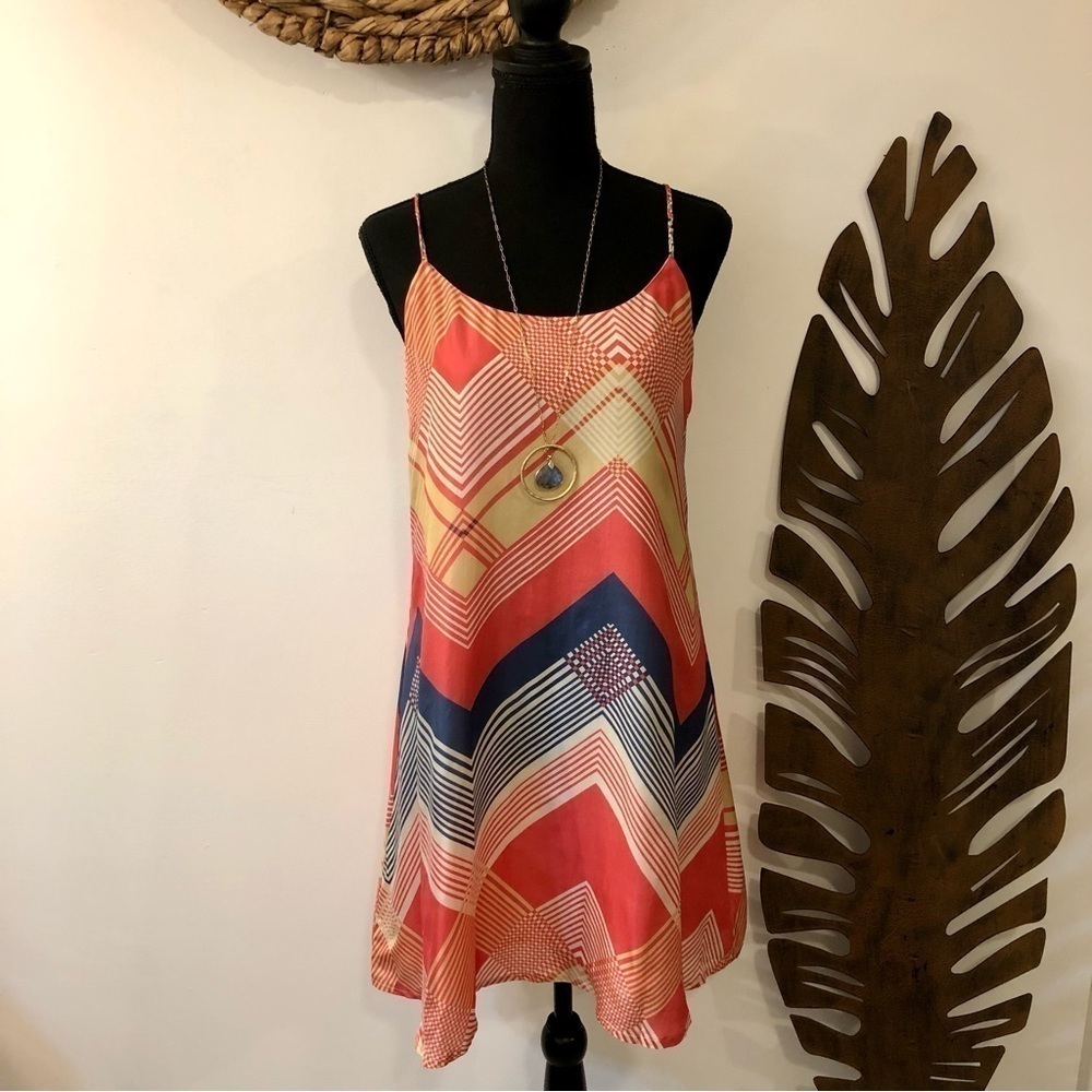 Jenny Han 100% Silk Halter Swing Dress
